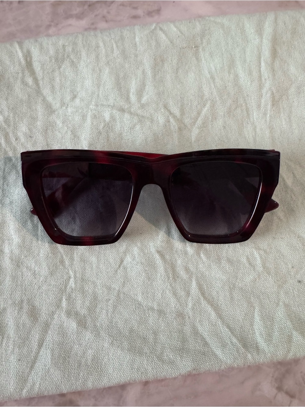 Women's Square Tortoiseshell Sunglasses - Dark Red